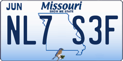 MO license plate NL7S3F
