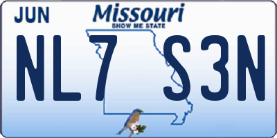 MO license plate NL7S3N