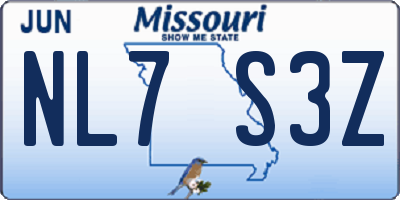 MO license plate NL7S3Z
