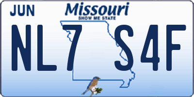 MO license plate NL7S4F