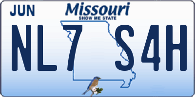 MO license plate NL7S4H