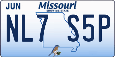 MO license plate NL7S5P