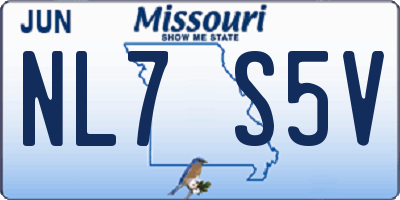 MO license plate NL7S5V