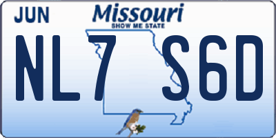 MO license plate NL7S6D