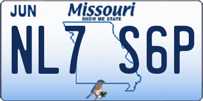 MO license plate NL7S6P