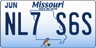 MO license plate NL7S6S