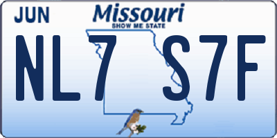 MO license plate NL7S7F