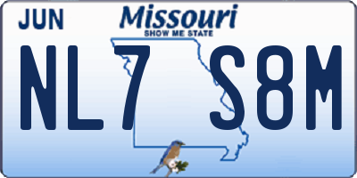 MO license plate NL7S8M