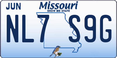 MO license plate NL7S9G