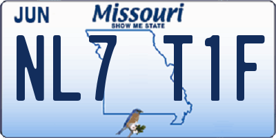 MO license plate NL7T1F