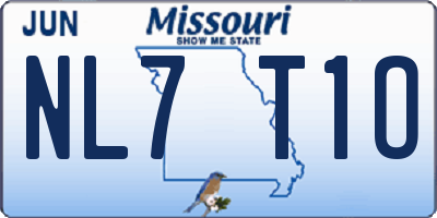 MO license plate NL7T1O