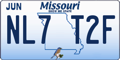 MO license plate NL7T2F