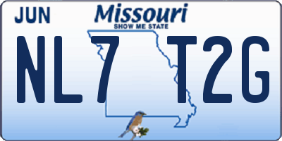 MO license plate NL7T2G