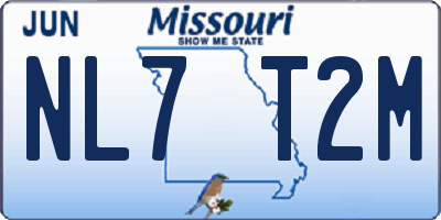 MO license plate NL7T2M