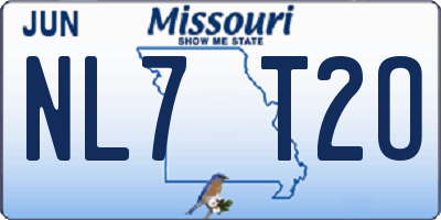 MO license plate NL7T2O
