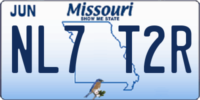 MO license plate NL7T2R