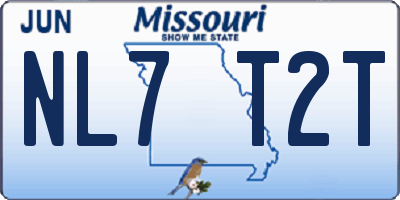 MO license plate NL7T2T