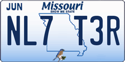 MO license plate NL7T3R