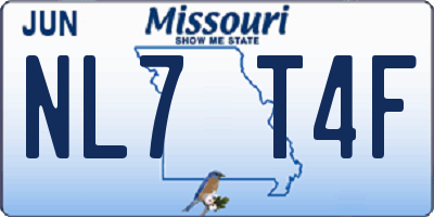 MO license plate NL7T4F