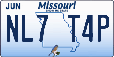 MO license plate NL7T4P
