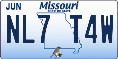 MO license plate NL7T4W