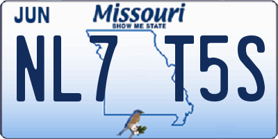 MO license plate NL7T5S