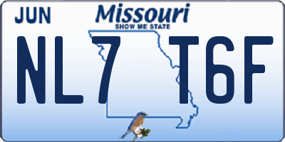 MO license plate NL7T6F