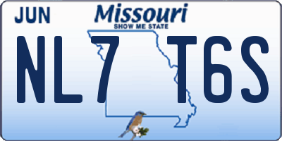 MO license plate NL7T6S