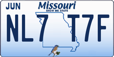 MO license plate NL7T7F