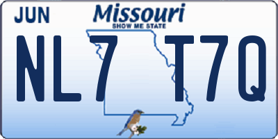 MO license plate NL7T7Q