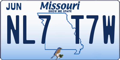 MO license plate NL7T7W