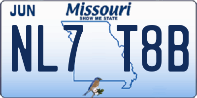 MO license plate NL7T8B