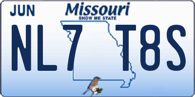 MO license plate NL7T8S