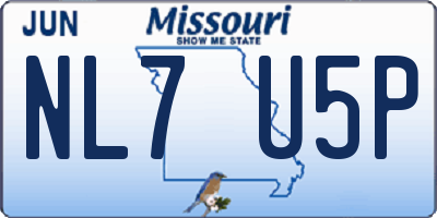 MO license plate NL7U5P