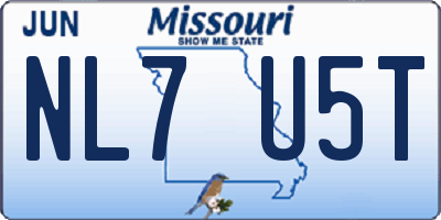 MO license plate NL7U5T