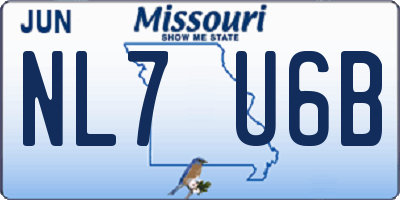 MO license plate NL7U6B