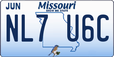 MO license plate NL7U6C