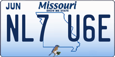 MO license plate NL7U6E