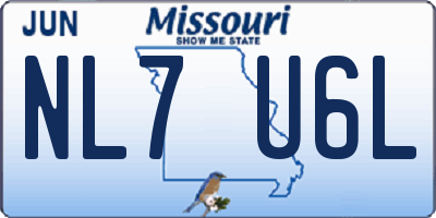 MO license plate NL7U6L