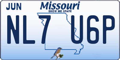 MO license plate NL7U6P