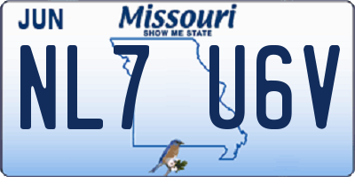 MO license plate NL7U6V