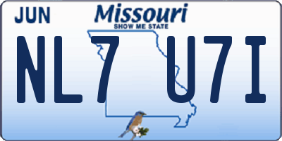 MO license plate NL7U7I