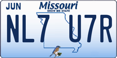 MO license plate NL7U7R