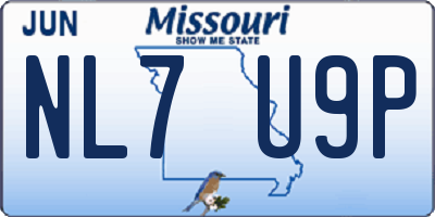 MO license plate NL7U9P