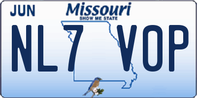 MO license plate NL7V0P
