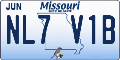 MO license plate NL7V1B
