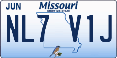 MO license plate NL7V1J