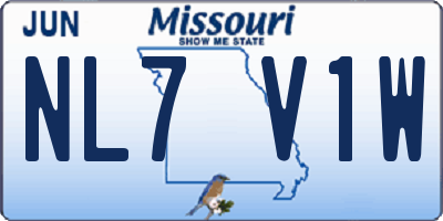 MO license plate NL7V1W