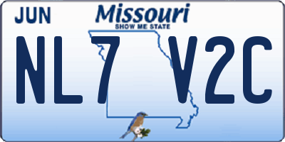 MO license plate NL7V2C