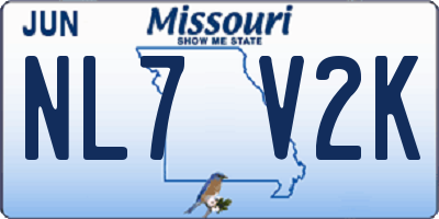MO license plate NL7V2K